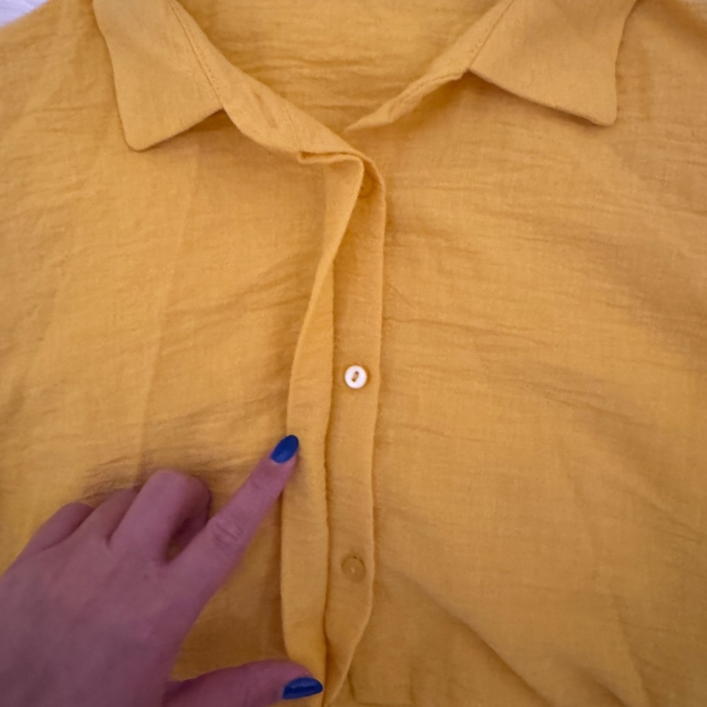Lefton Yellow Wide Leg Pants Modern Fit - Picture 4 of 5